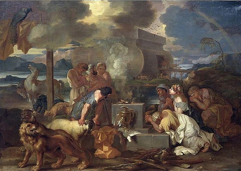 Sebastien Bourdon Sacrifice of Noah oil painting image